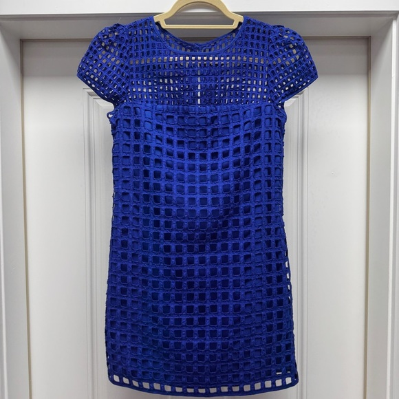 Milly Blue Chloe Illusion Net Dress - Picture 3 of 12